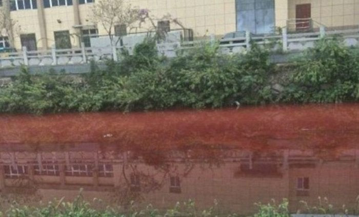 Θρίλερ στη Κίνα: Ποταμός που διασχίζει πόλη άρχισε να ρέει… αίμα (βίντεο)